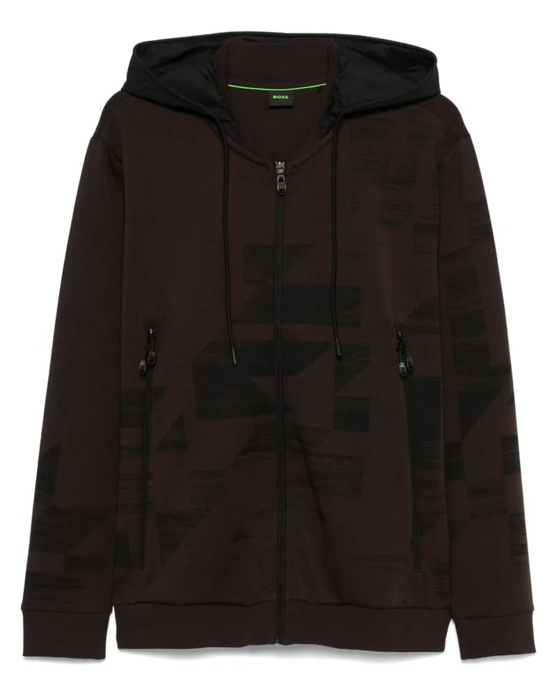 HUGO BOSS Hoodie mit grafischem Print - Braun Braun