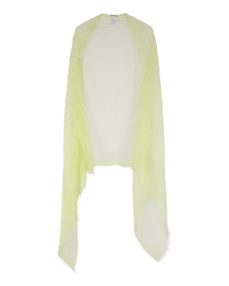 Issey Miyake Plissierte Feather Ramie Stola - Grün Grün