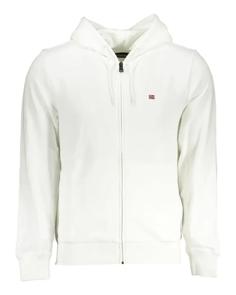 Napapijri logo-patch zip-up hoodie - Weiß Weiß