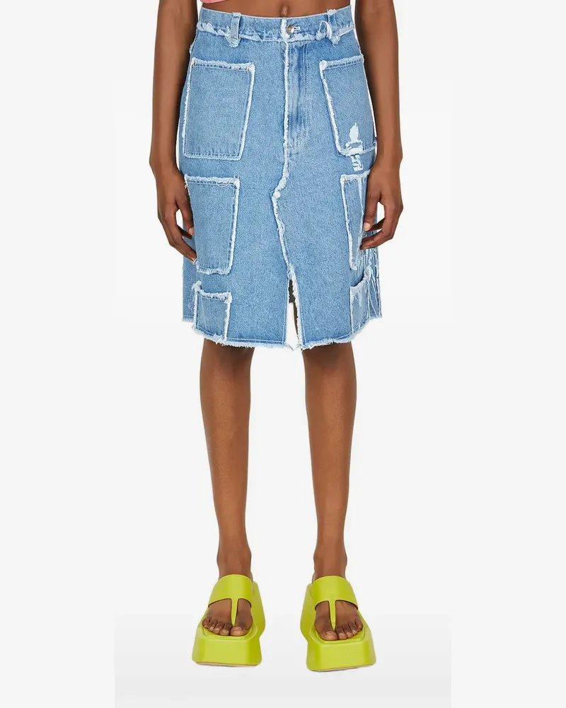 LOURDES New York Midirock mit Fransen - Blau Blau