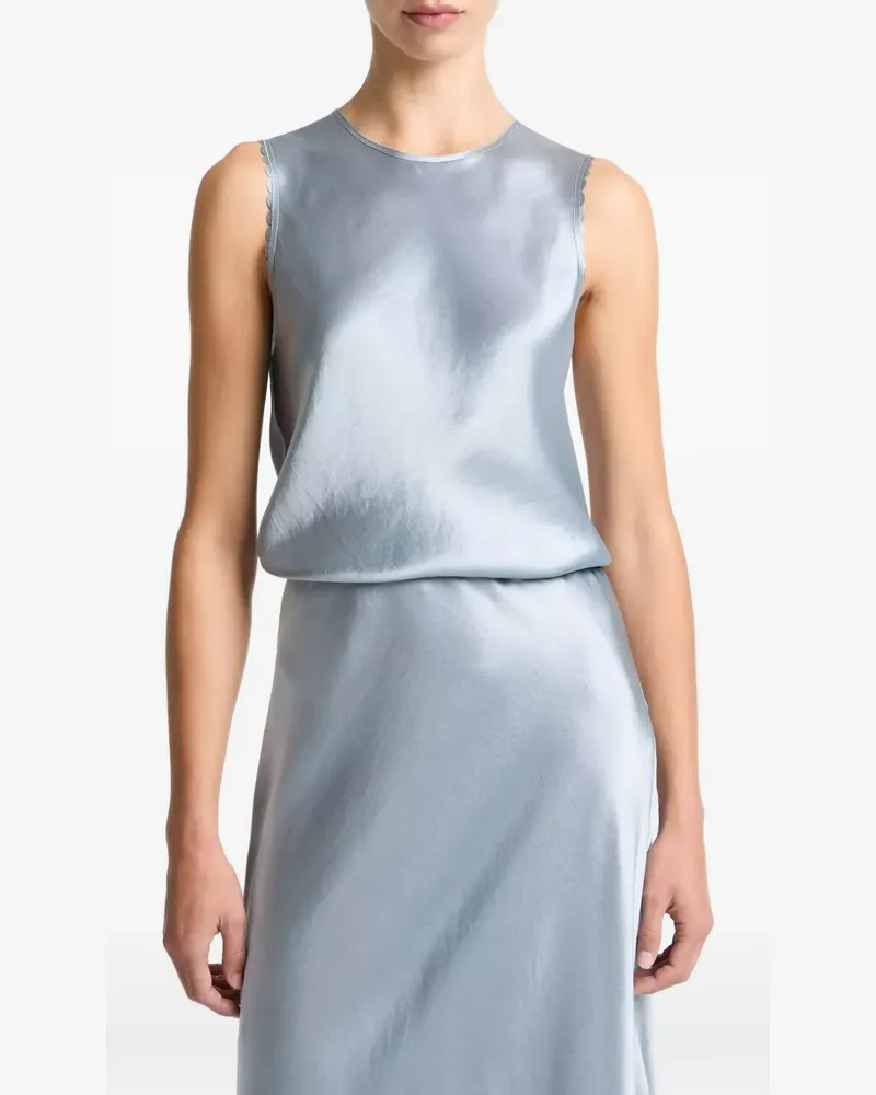 Vince scalloped-trim sleeveless top - Blau Blau