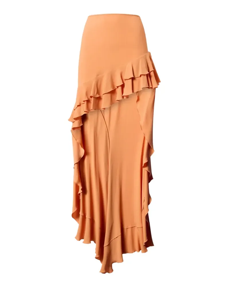 ANDAMANE Camelia ruffled asymmetric skirt - Orange Orange
