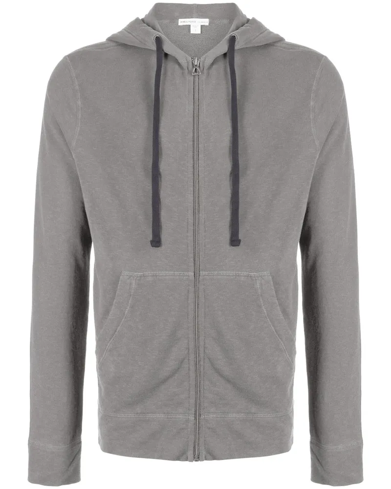 James Perse Frottee-Kapuzenjacke mit Reißverschluss - Grau Grau