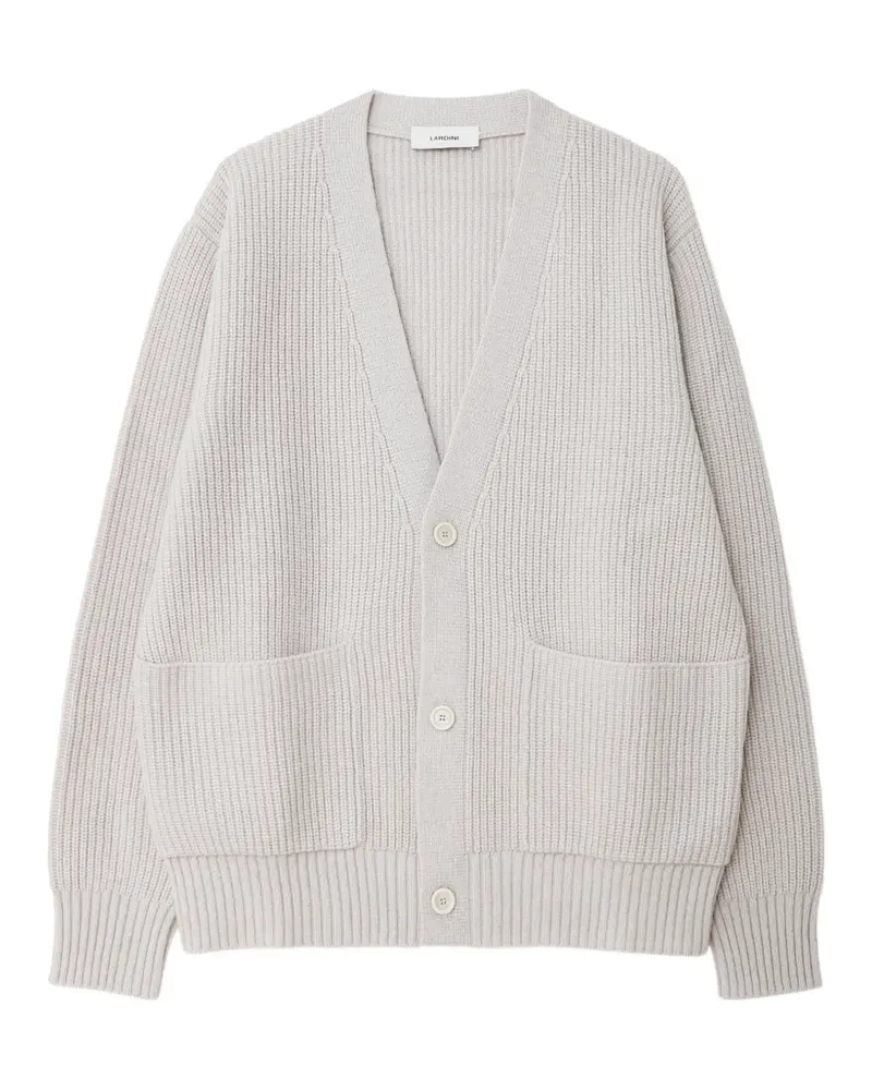LARDINI Gerippter Cardigan mit aufgesetzten Taschen - Nude Nude