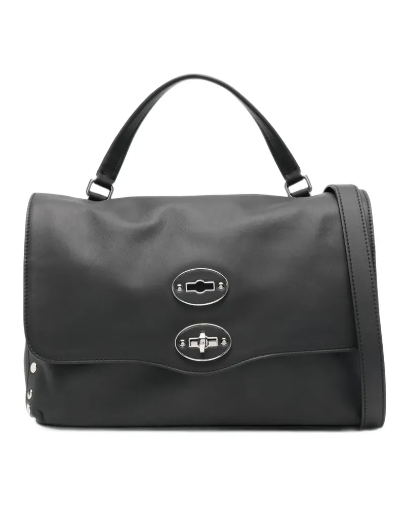 Zanellato small Postina Saeta studded leather tote bag - Schwarz Schwarz