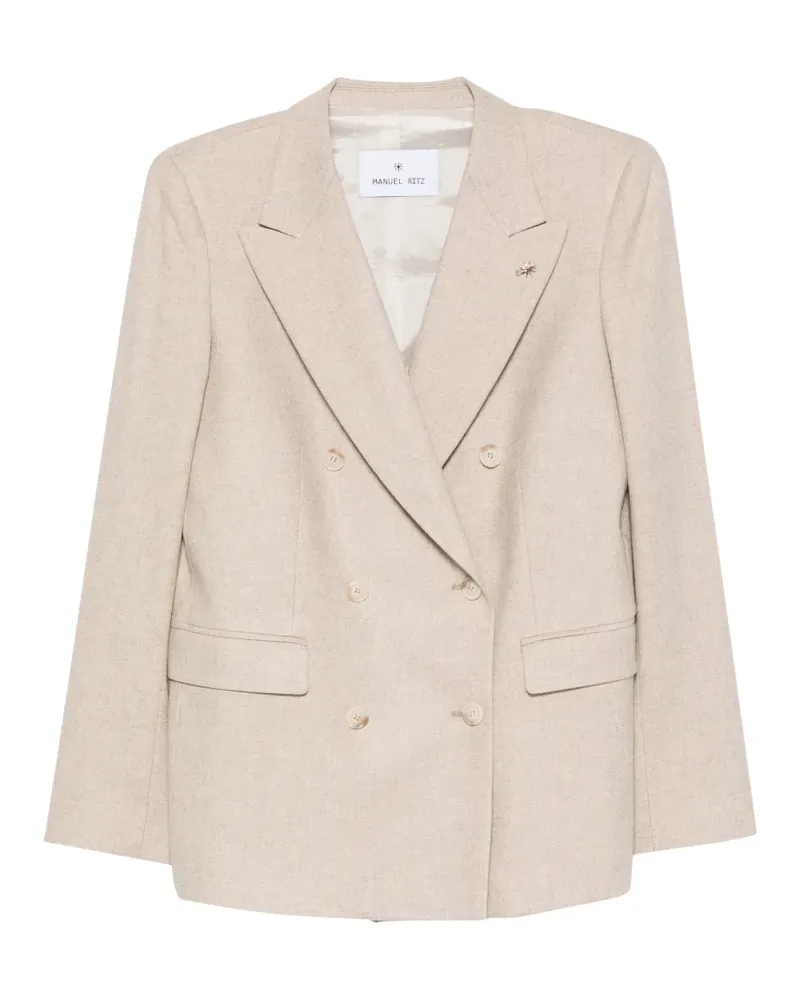 Manuel Ritz Doppelreihiger Blazer - Nude Nude