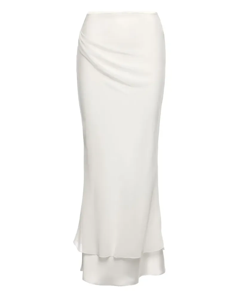 V:PM ATELIER Sammy draped double-layer maxi skirt - Weiß Weiß