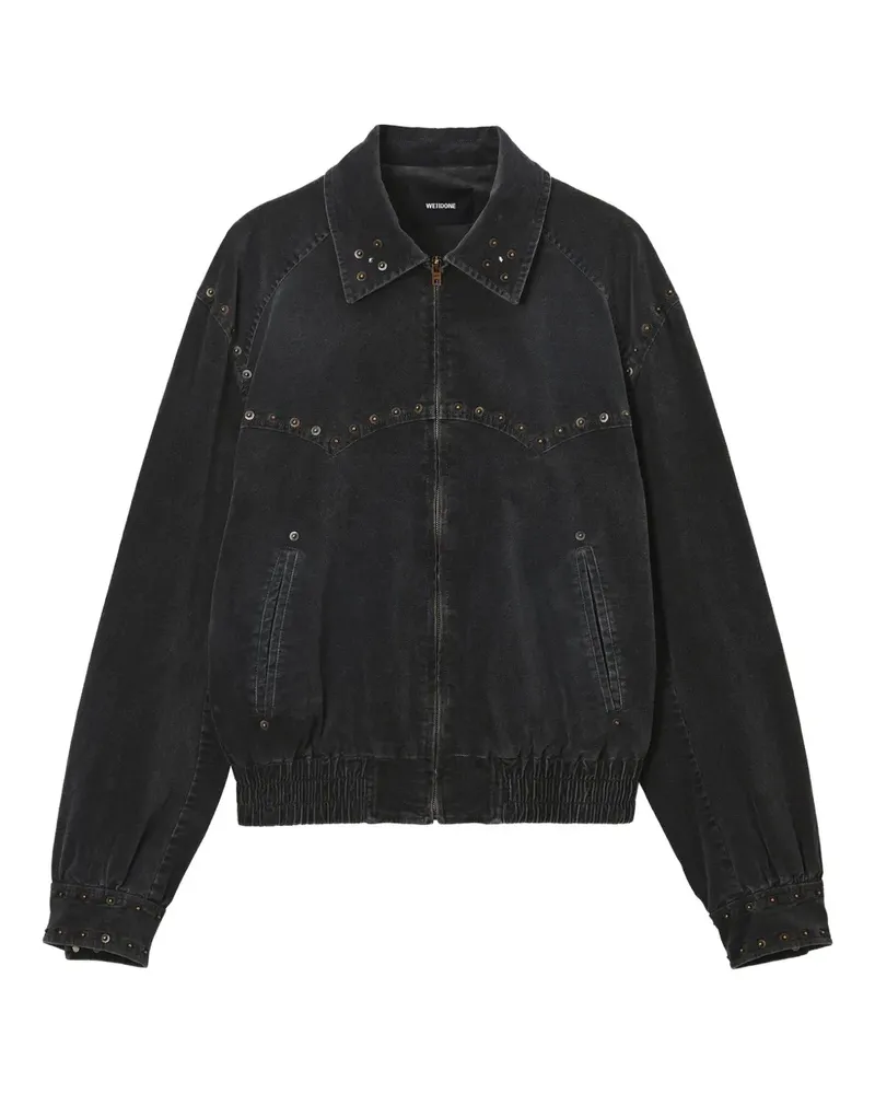 WE 11 DONE studded zip jacket - Schwarz Schwarz