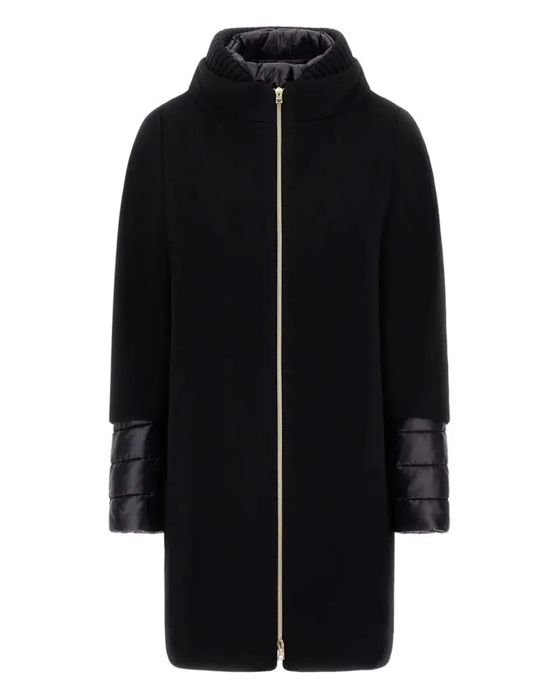 Herno Mantel im Layering-Look - Schwarz Schwarz