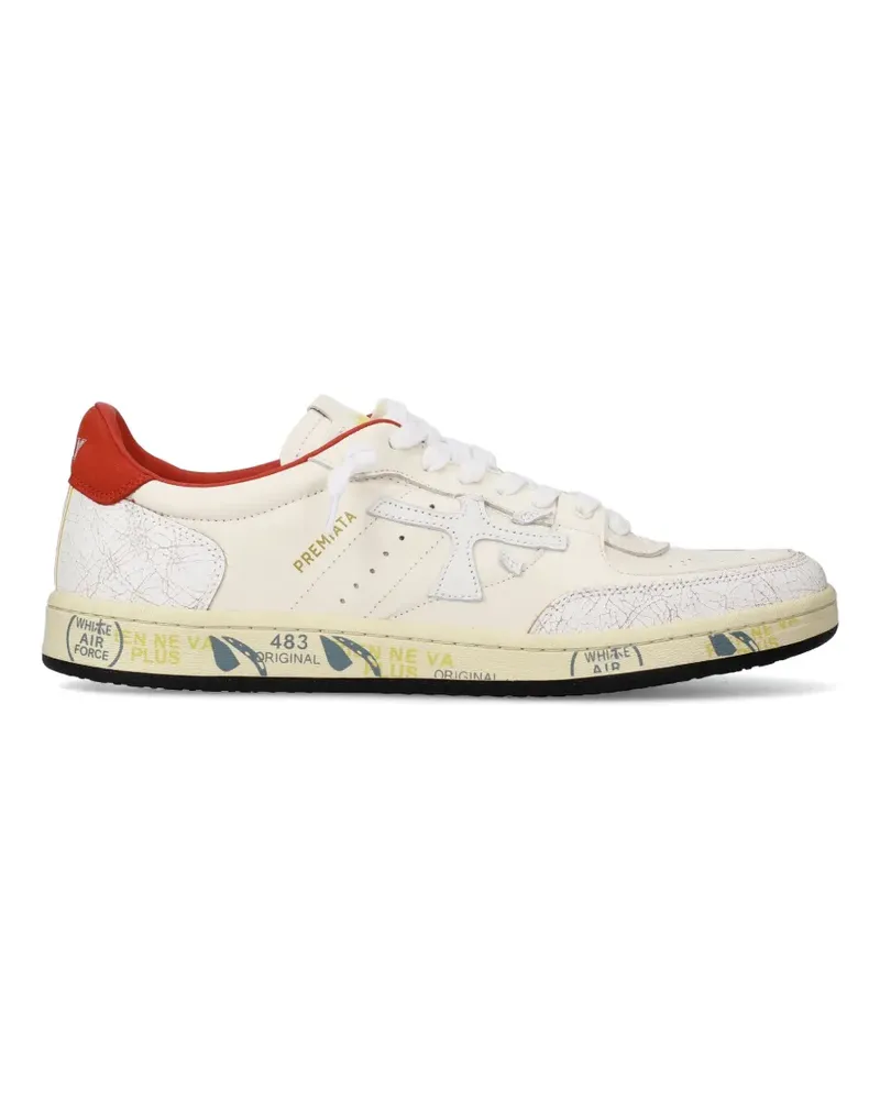 Premiata Clay crackled-effect sneakers - Nude Nude