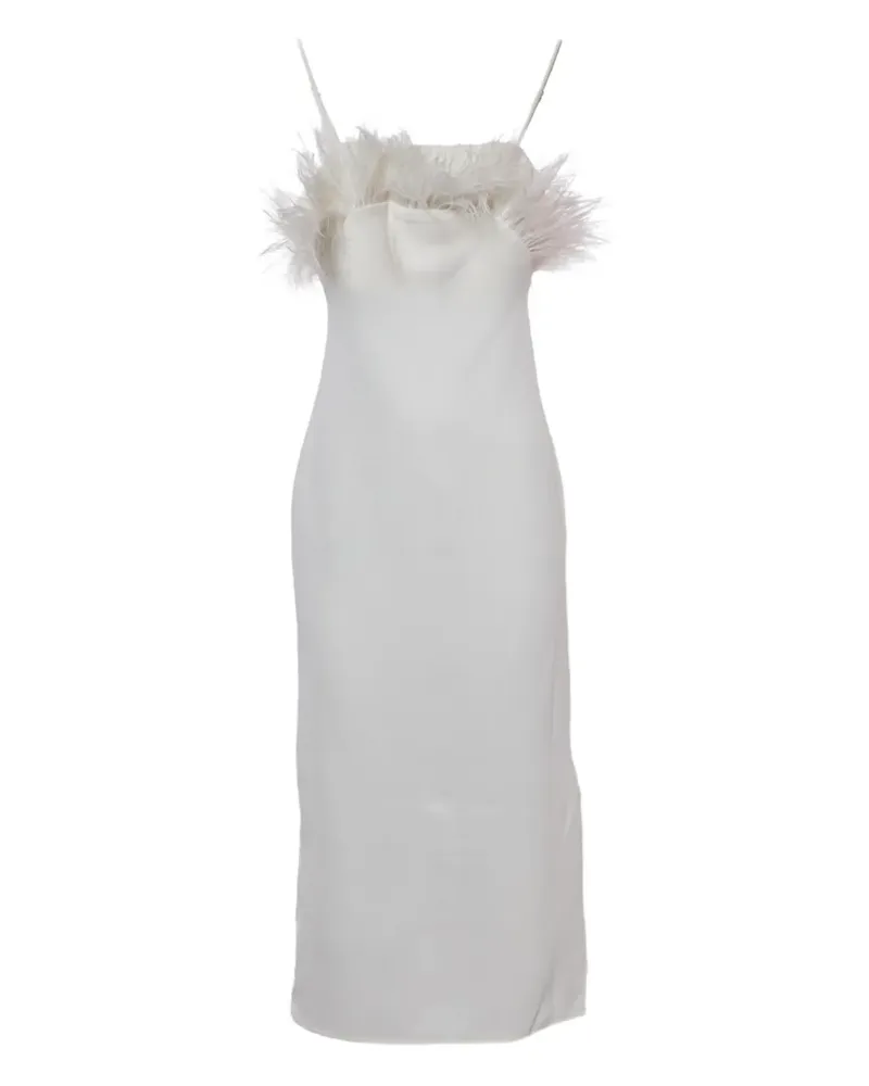 ELLIATT feather-detail midi dress - Weiß Weiß