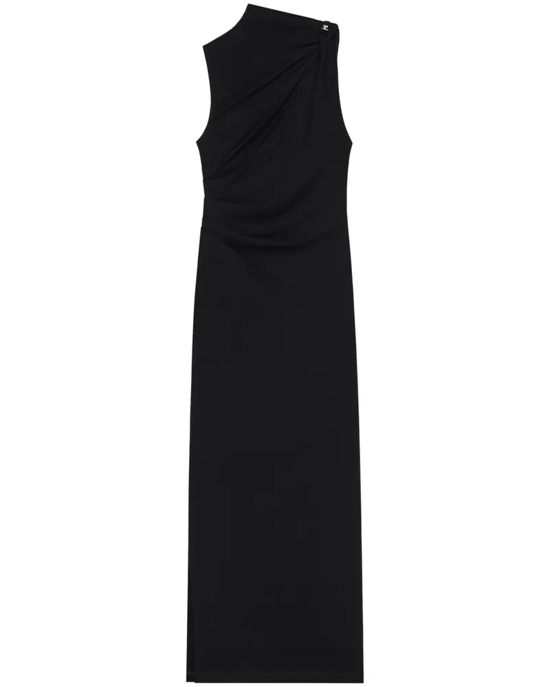 Courrèges Drapiertes Kleid - Schwarz Schwarz