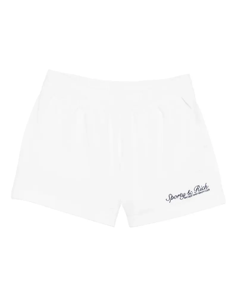 SPORTY & RICH logo-embroidered elasticated shorts - Weiß Weiß