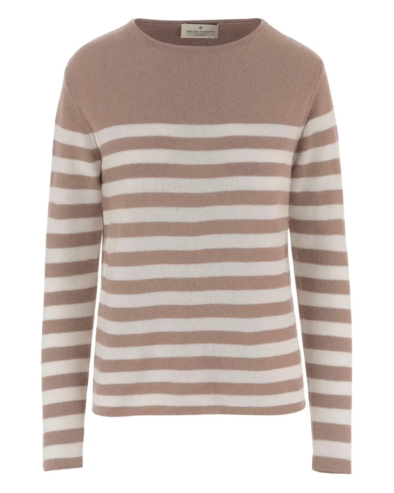 Bruno Manetti Gestreifter Pullover aus Kaschmir - Braun Braun