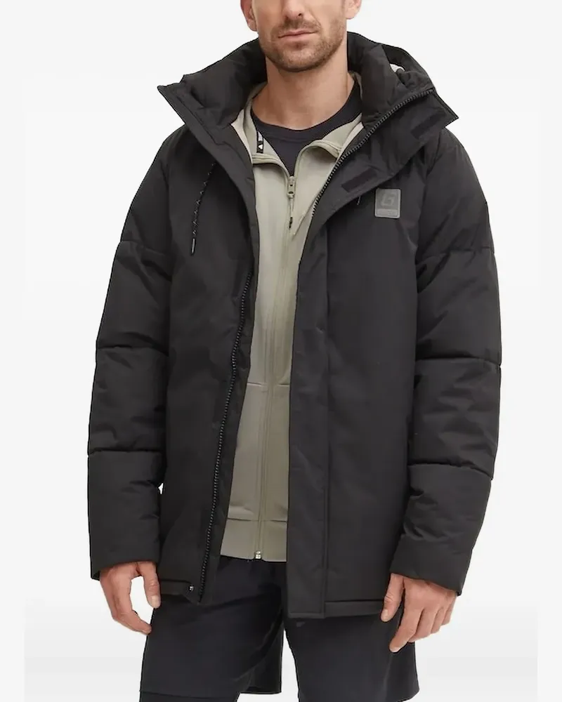 Guess Kapuzenjacke mit Logo-Schild - Schwarz Schwarz