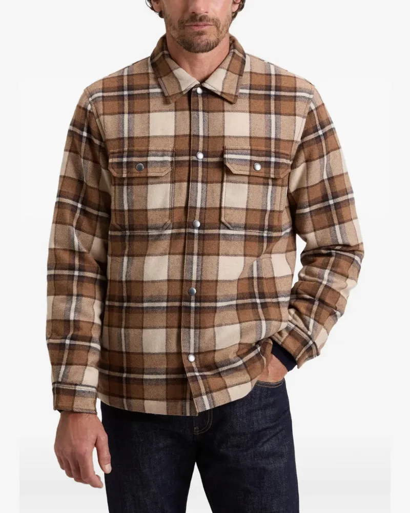 Woolrich Alaskan check shirt jacket - Braun Braun
