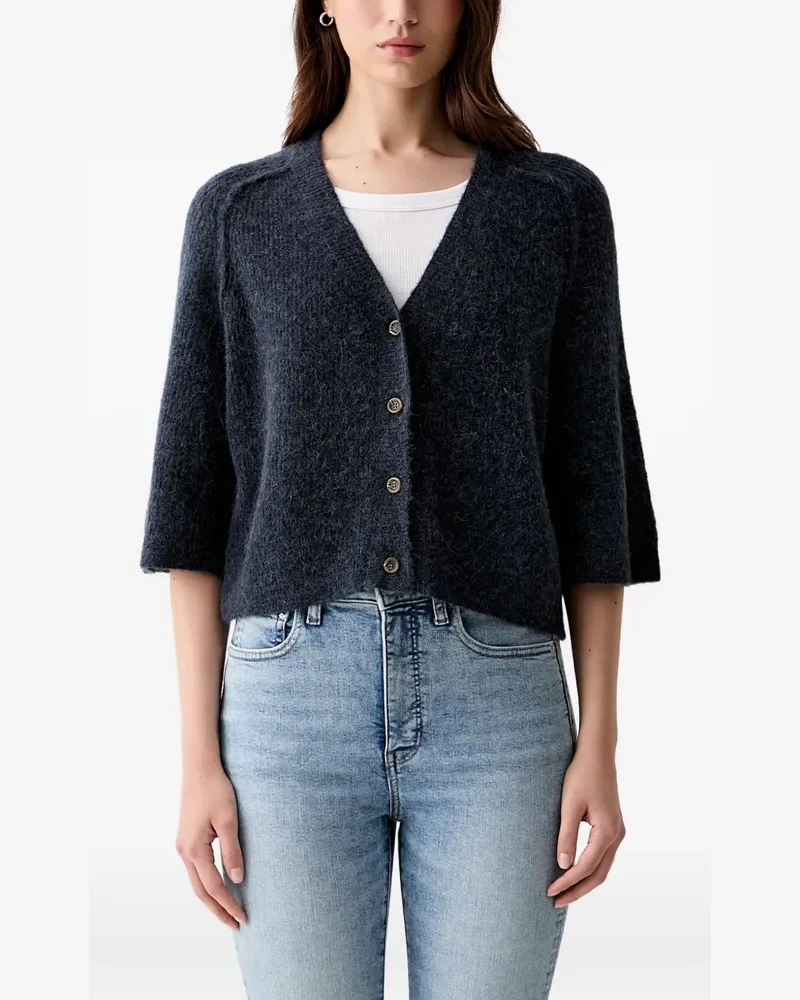 Mos Mosh MMThora Lizet Cardigan mit V-Ausschnitt - Blau Blau