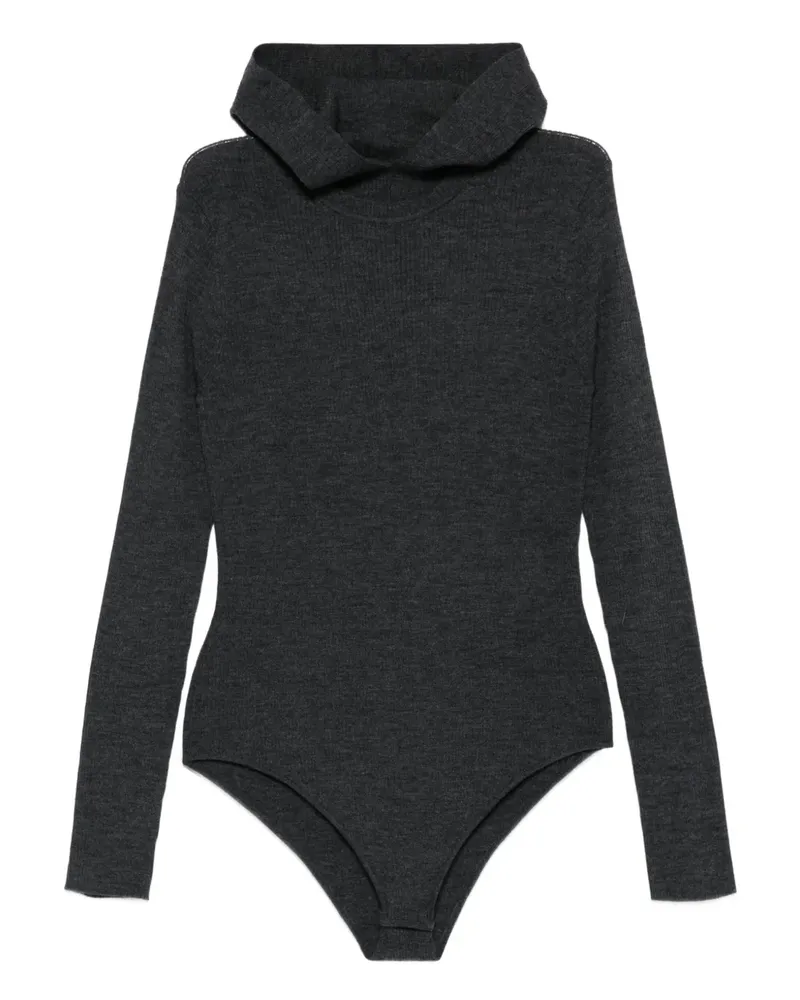 P.A.R.O.S.H. P.A.R.O H. hooded ribbed bodysuit - Grau Grau