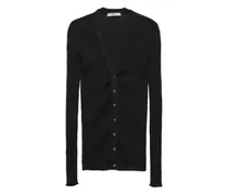 Gerippter Cardigan - Schwarz