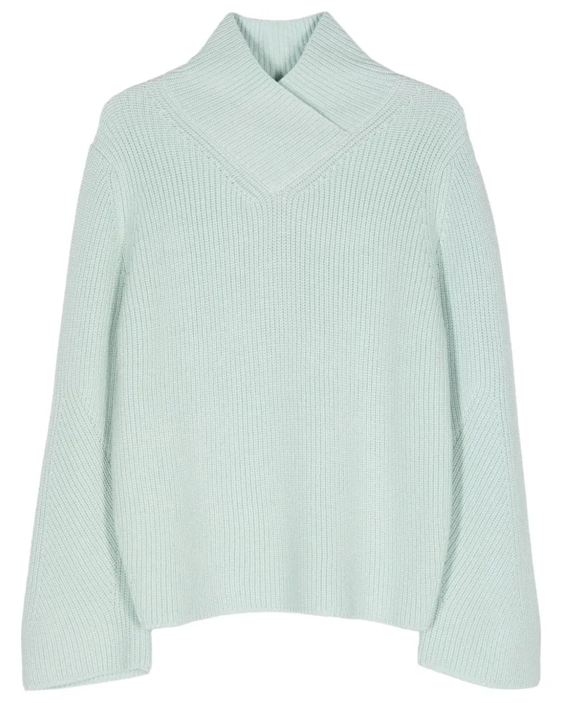 forte_forte Grob gestrickter Pullover - Blau Blau