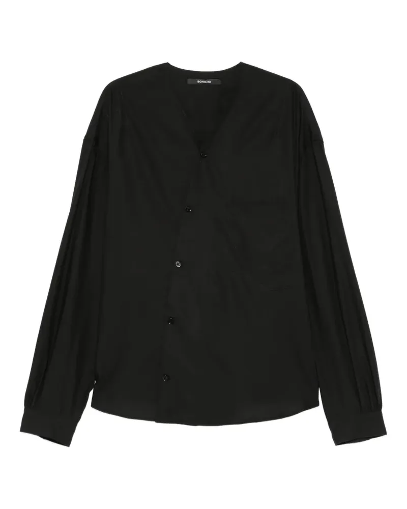 SONGZIO Hanbok asymmetric-fastening shirt - Schwarz Schwarz