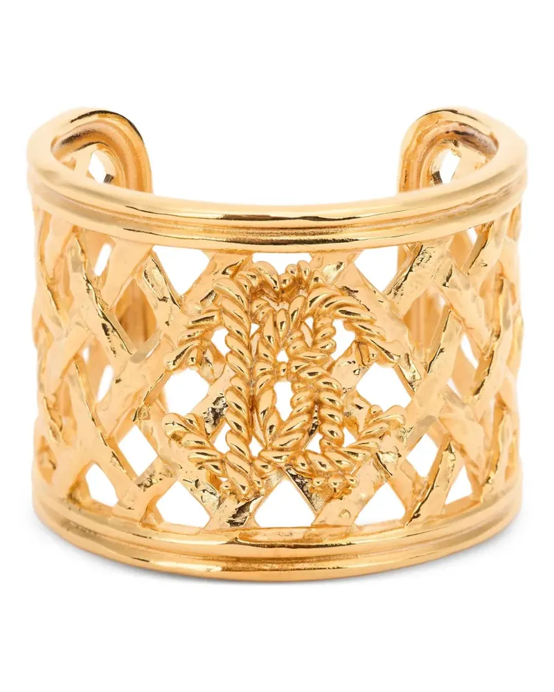 Roberto Cavalli Armspange mit Logo-Schild - Gold Gold