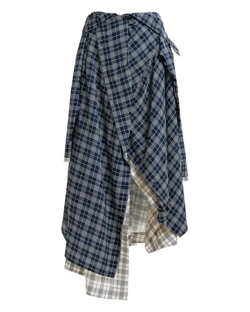 Essentiel Asymmetrischer Rock im Hemddesign - Blau Blau