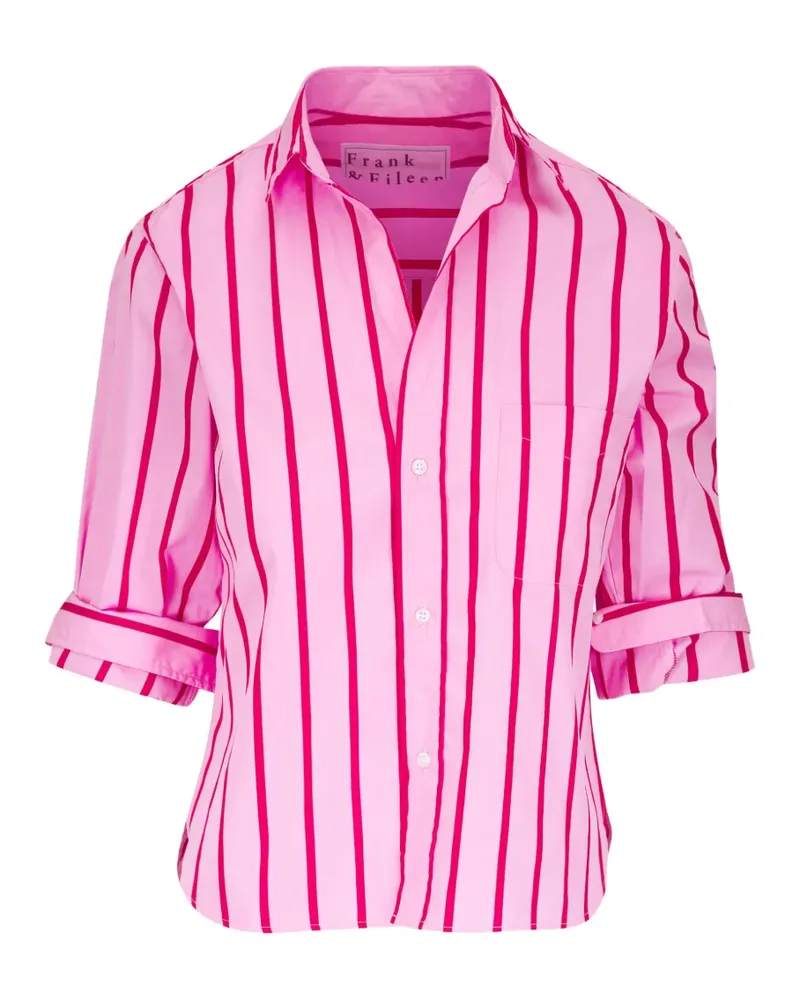 Frank & Eileen Gestreifte Bluse - Rosa Rosa