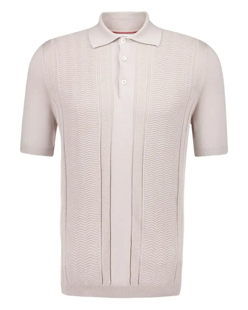 Brunello Cucinelli Poloshirt mit Jacquardmuster - Nude Nude