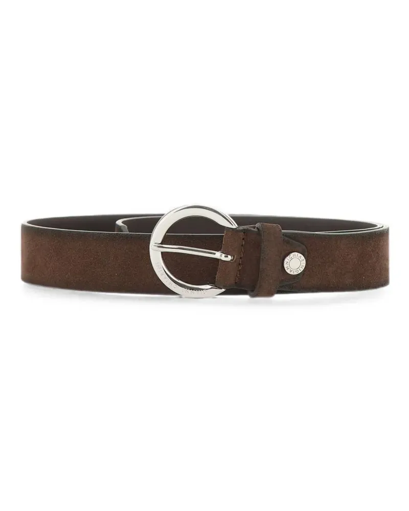 Gianni Chiarini logo-engraved suede belt - Braun Braun
