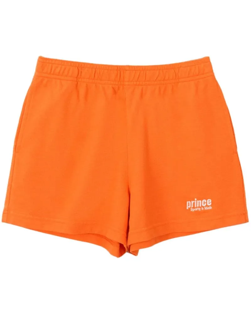 SPORTY & RICH Joggingshorts mit Prince-Stickerei - Orange Orange