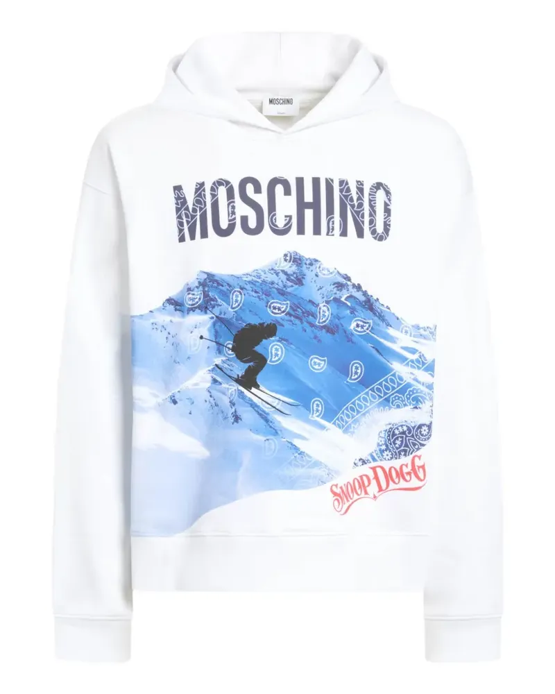 Moschino x Snoop Dogg Hoodie mit grafischem Print - Weiß Weiß