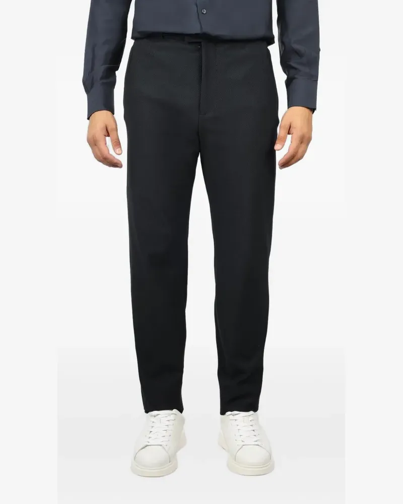 Emporio Armani Elastische Hose mit Mikro-Struktur - Blau Blau
