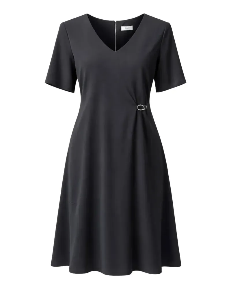 Herno Midikleid mit V-Ausschnitt - Schwarz Schwarz