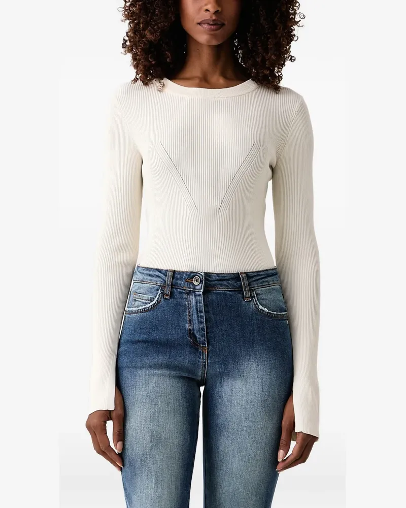 Patrizia Pepe Gerippter Strickpullover - Nude Nude