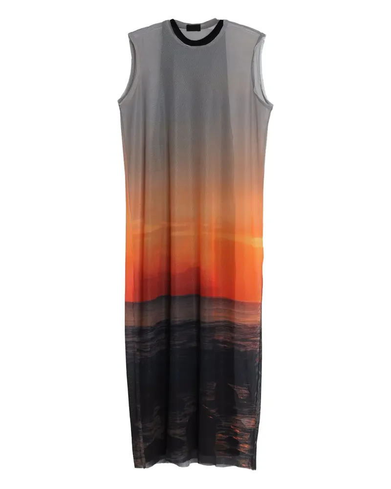 Osklen Tüllkleid mit Sunset-Print - Grau Grau