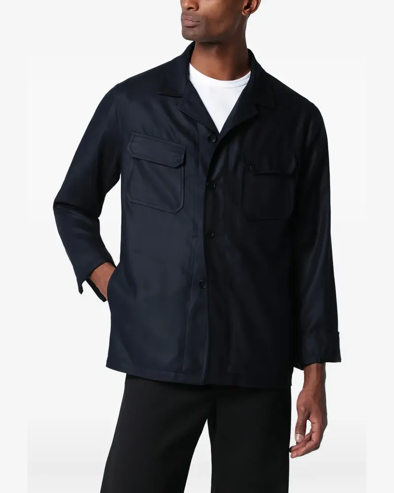 Tagliatore Hemdjacke mit Klappentasche - Blau Blau