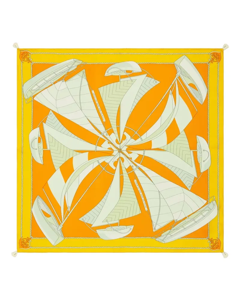 Tory Burch Schal mit Segelboot-Print - Orange Orange