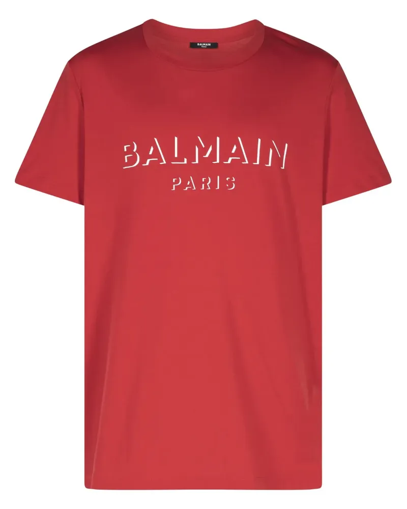 Balmain T-Shirt mit Logo-Print - Rot Rot
