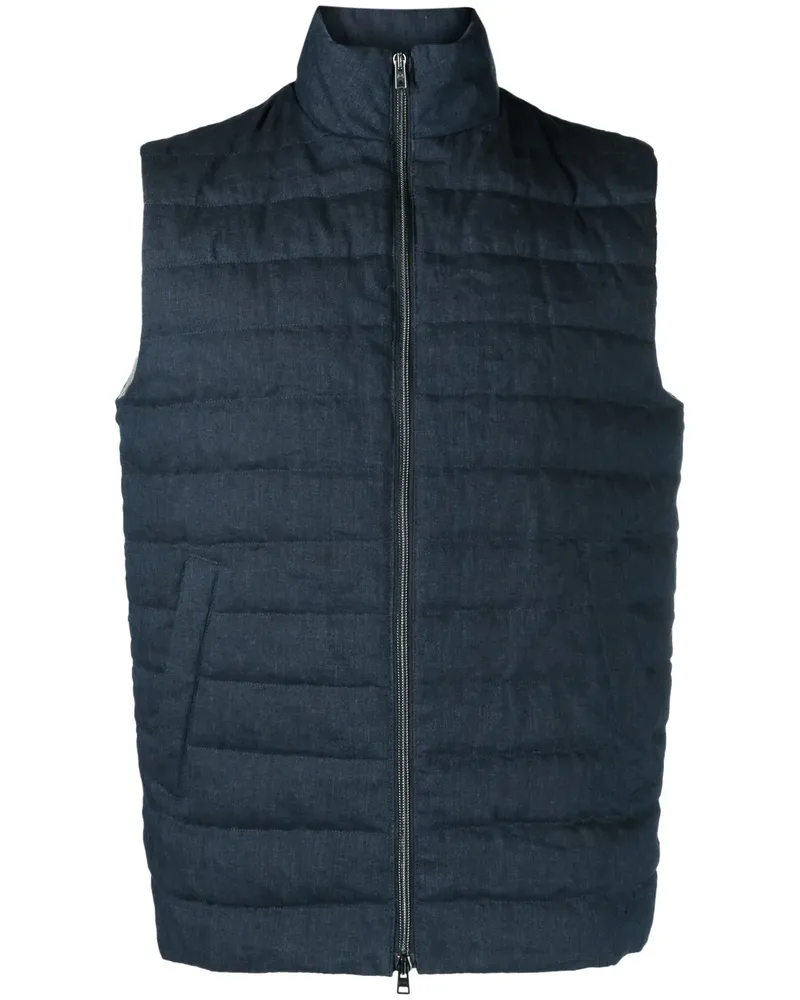 Herno Gefütterte Weste mit Reißverschluss - Blau Blau