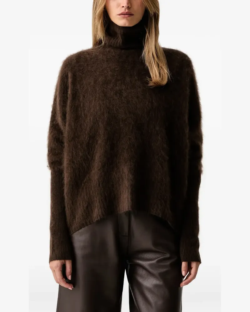 VICOLO Rollkragenpullover mit gebürstetem Finish - Braun Braun