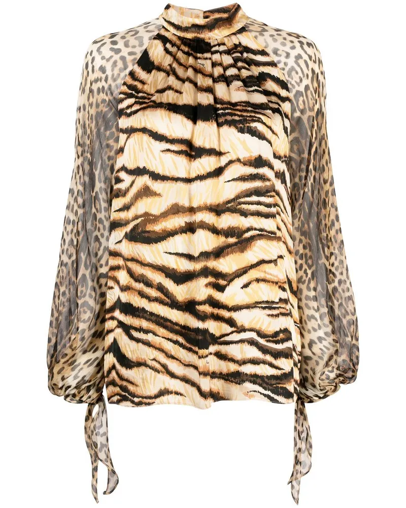Roberto Cavalli Bluse mit Animal-Print - Nude Nude