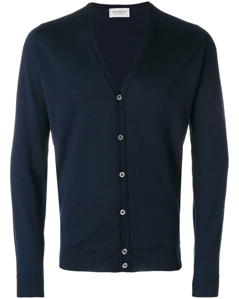 John Smedley Cardigan mit V-Ausschnitt Blau