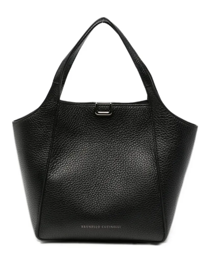 Brunello Cucinelli grainy leather tote bag - Schwarz Schwarz