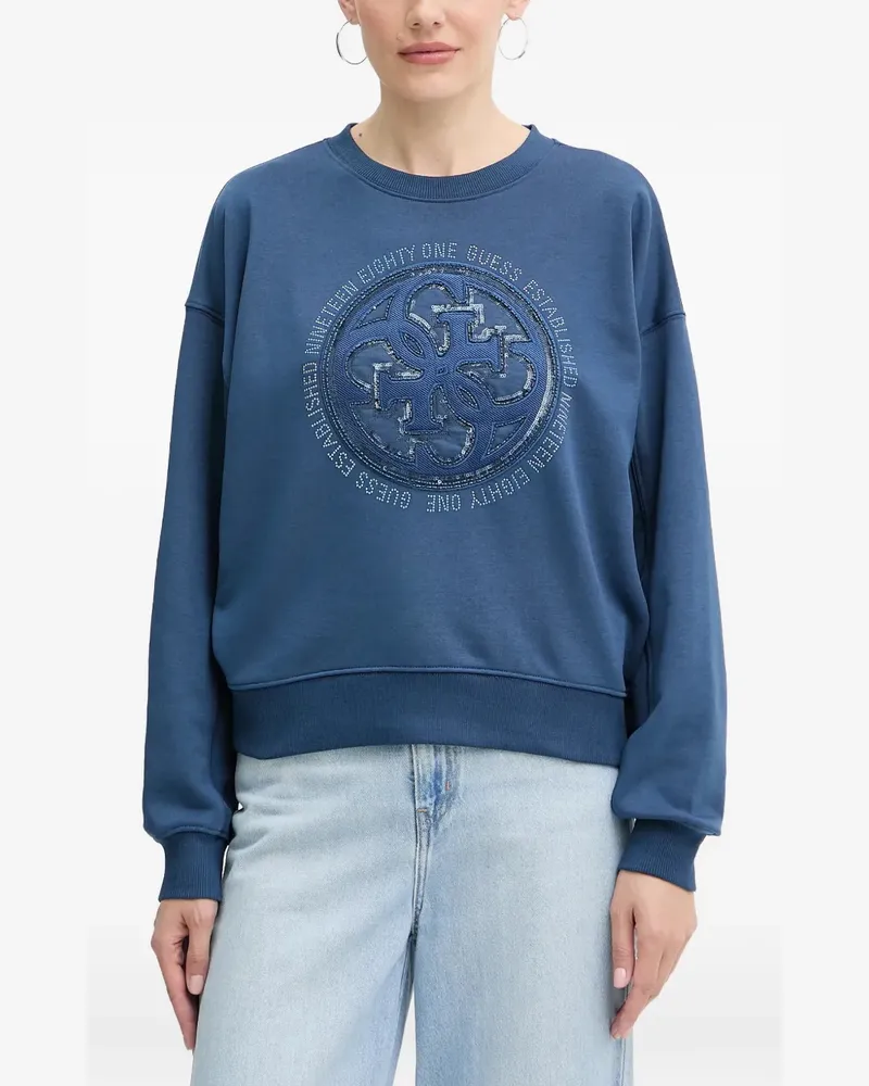 Guess Sweatshirt mit Logo-Print - Blau Blau