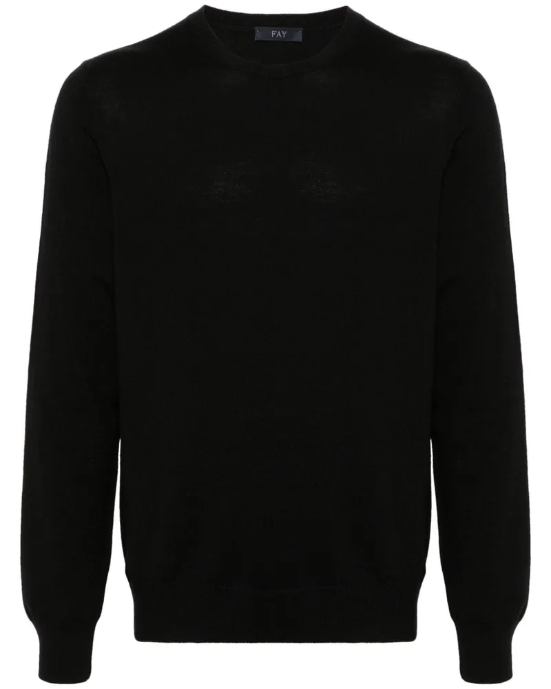 Fay Pullover mit rundem Ausschnitt - Schwarz Schwarz