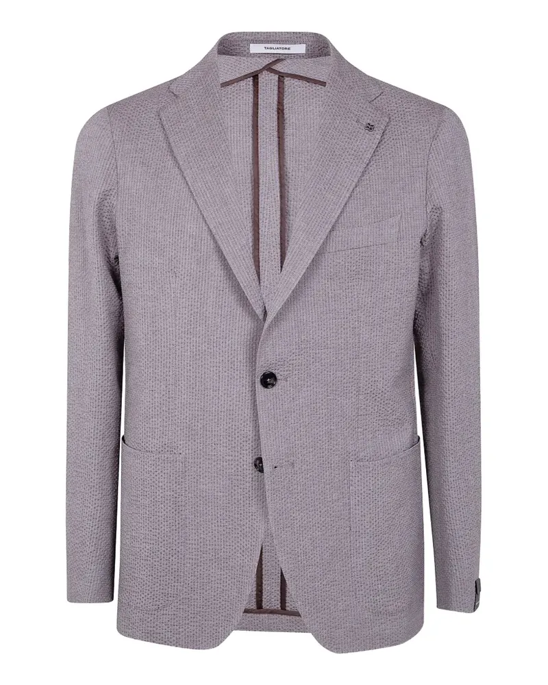 Tagliatore textured single-breasted blazer - Grau Grau