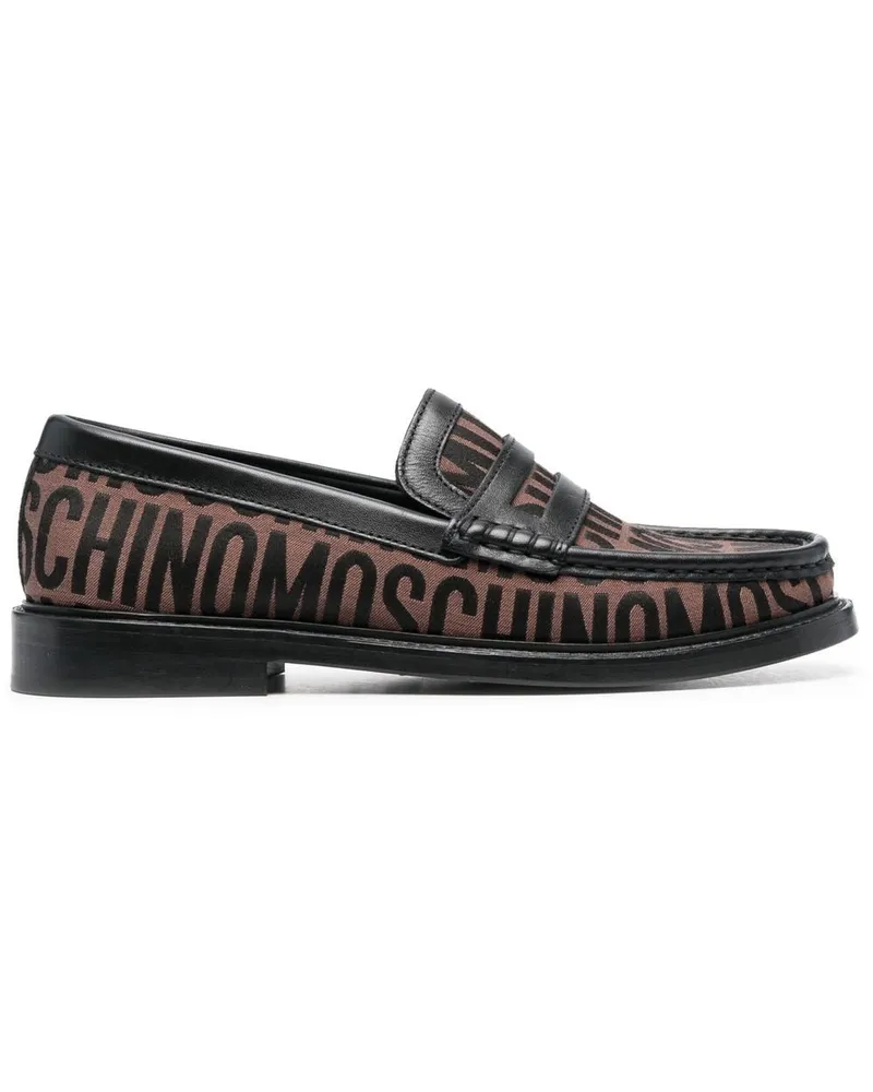 Moschino Loafer mit Logo-Muster Schwarz