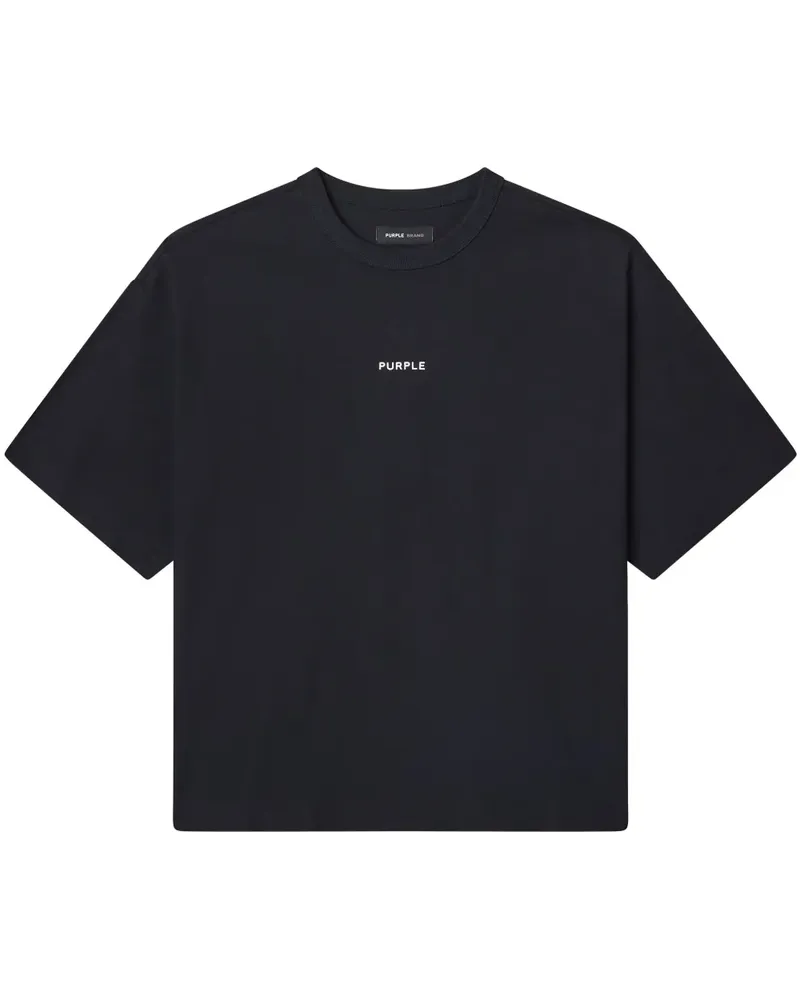 PURPLE BRAND T-Shirt mit Logo-Print - Schwarz Schwarz