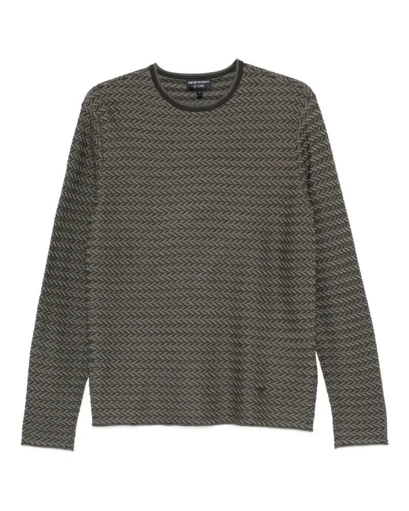 Emporio Armani patterned round-neck sweater - Grün Grün
